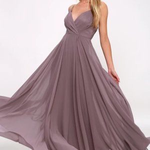 All About Love Dusty Purple Maxi Dress Gown LuLus